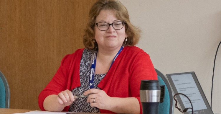 Dr Philippa Brice, Deputy Chair, chairing a meeting at the Championing Access event