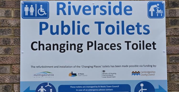 Signage which reads: 'Riverside Public Toilets - Changing Places Toilet'