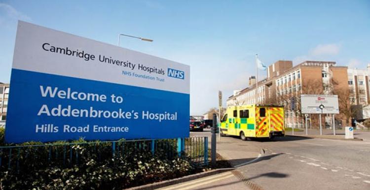 Exterior of Addenbrooke's Hospital in Cambridge