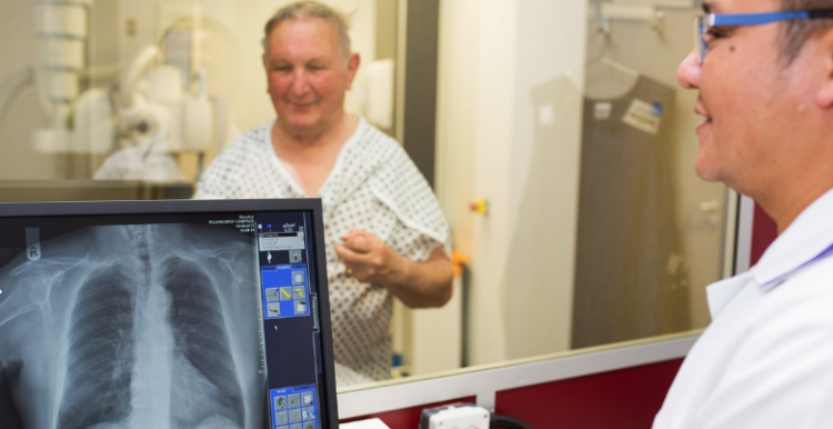 hospital patient undergoing tests