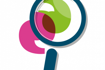 Picture shows graphic of magnifying glass lookin at Healthwatch icons