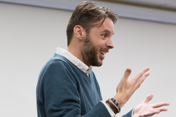 Picture of Deaf man communicating in British Sign Language